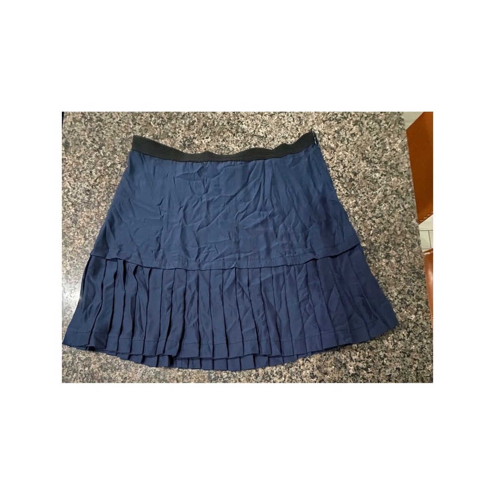 French Rendez Vous Navy‎ Blue Pleated Mini Skirt Plus Size 20W New With Tags